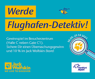 Werde Flughafen-Detektiv - eine Aktion vom Fraport Besucherservice und Jack Wolfskin