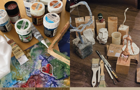 Workshops: Makramee, Skulpturenbauen, Seidenmalerei