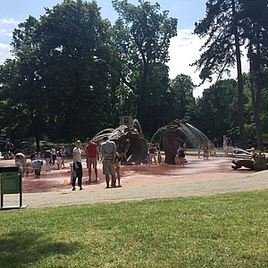 Die Wasserspielanlagen in Frankfurt sind in Betrieb