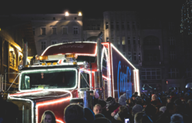 Coca‑Cola Weihnachtstruck-Tour in Frankfurt