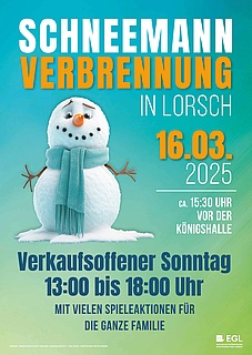 Schneemannverbrennung und Verkaufsoffener Sonntag