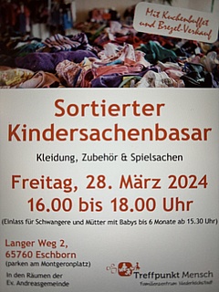 Sortierter Kindersachenbasar der Ev. Andreasgemeinde