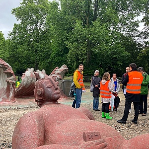 Andauernde Sanierung der Wasserspielanlage im Günthersburgpark