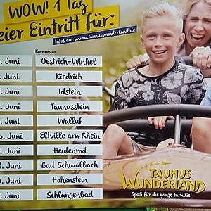 Für 10 Städte und Gemeinden heißt es, kostenfreier Eintritt ins Taunus Wunderland