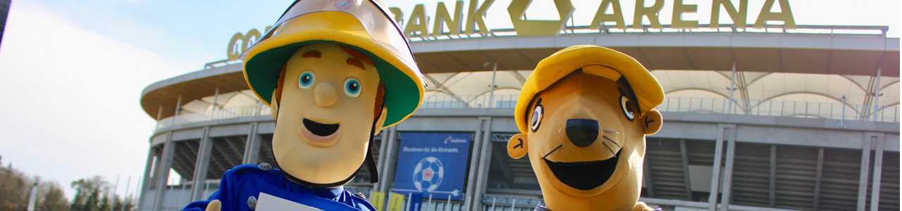 Feuerwehrmann Sam in der Commerzbank-Arena